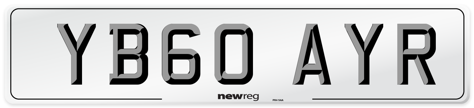 YB60 AYR Number Plate from New Reg